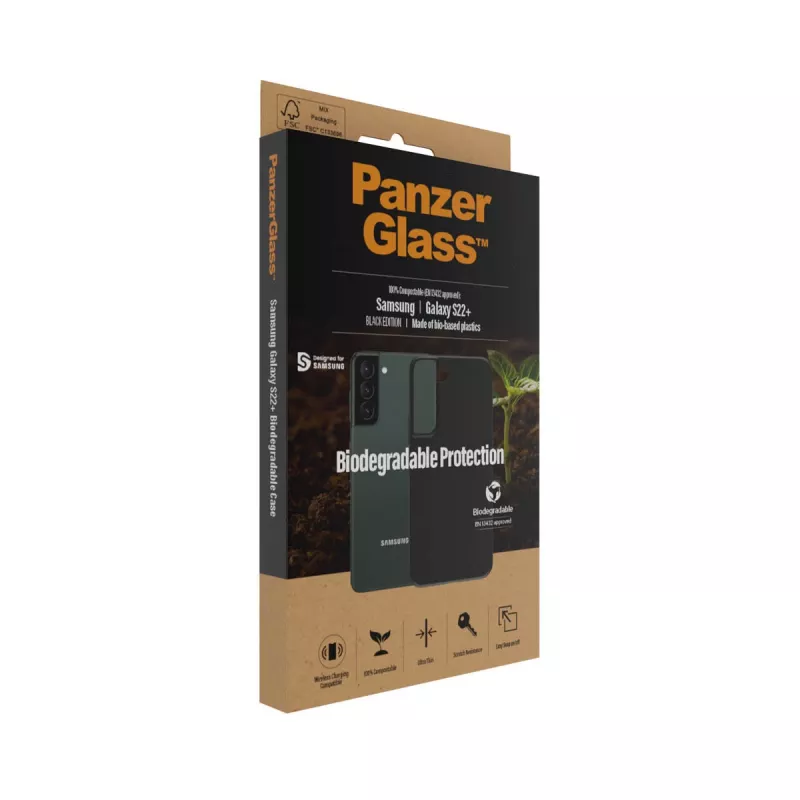 Suojakuori PanzerGlass Samsung Galaxy S22 Plus Musta Biohajoava