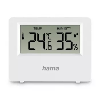 Hama Ebro lämpömittari ja kosteusmittari, digitaalinen, sisä- tai ulkokäyttöön, valkoinen