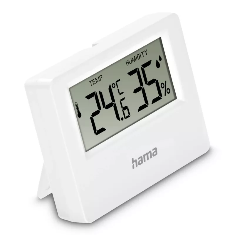 Hama Ebro lämpömittari ja kosteusmittari, digitaalinen, sisä- tai ulkokäyttöön, valkoinen