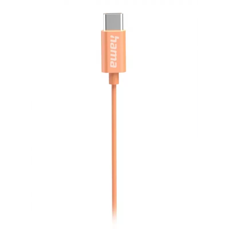 Hama Curly Headset johdollinen in-ear puhelut/musiikki USB Type-C oranssi