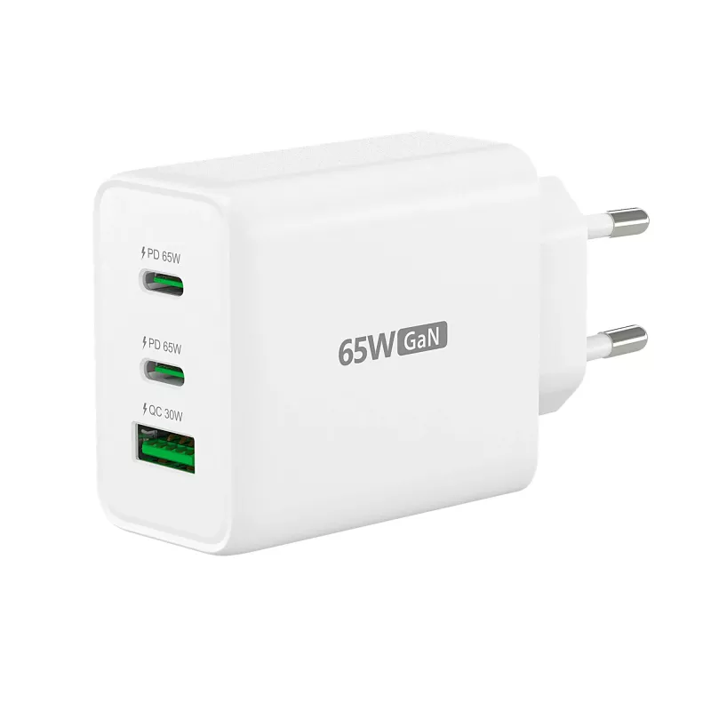 j5create JUP3365E-EN 65W GaN USB-C® 3-porttinen laturi, sisäkäyttöön, AC, valkoinen