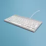 R-Go Tools ergonominen näppäimistö R-Go Compact Break, kompakti näppäimistö tauko-ohjelmistolla, AZERTY (FR), johdollinen, valkoinen