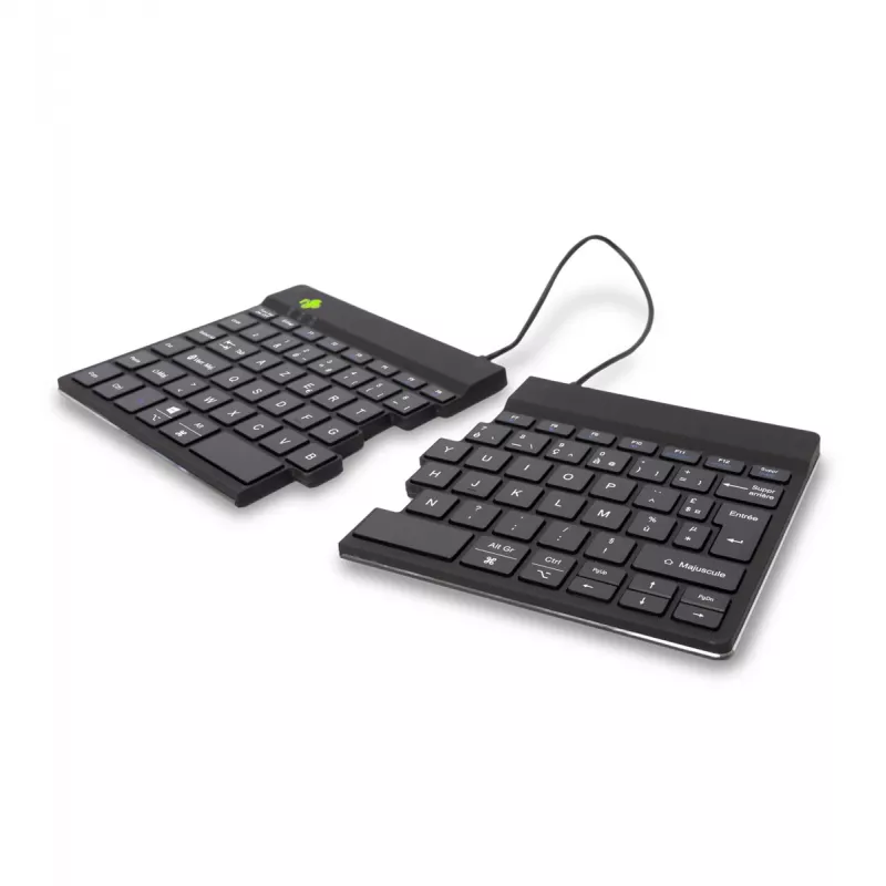 R-Go Tools ergonominen näppäimistö R-Go Split Break tauko-ohjelmistolla, ergonominen jaettu näppäimistö, AZERTY (FR), Bluetooth, musta