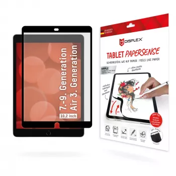 Paperimainen näytönsuoja Displex TABLET PAPERSENSE iPad 7./8./9. gen. ja iPad Air 3, matt 26,7 cm (10,5 tuumaa), 3H, uudelleen irrotettava
