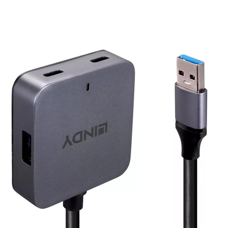 Lindy 5m USB 3.0 -keskitin 4 porttia