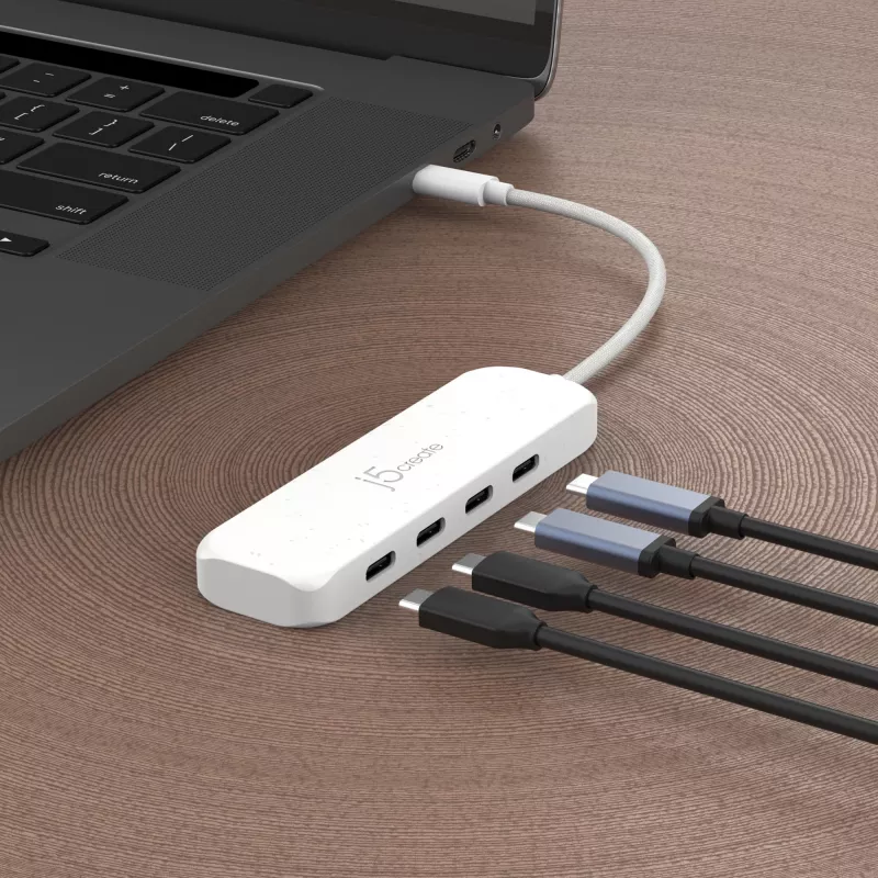 j5create ympäristöystävällinen USB-C - 4-porttinen Type-C Gen 2 -keskitin