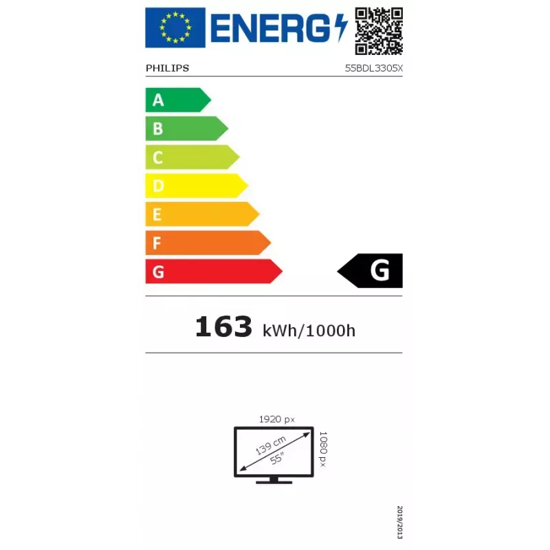 Näyttö Philips 55BDL3305X 139,7 cm (55 tuumaa) LCD Full HD 1920 x 1080