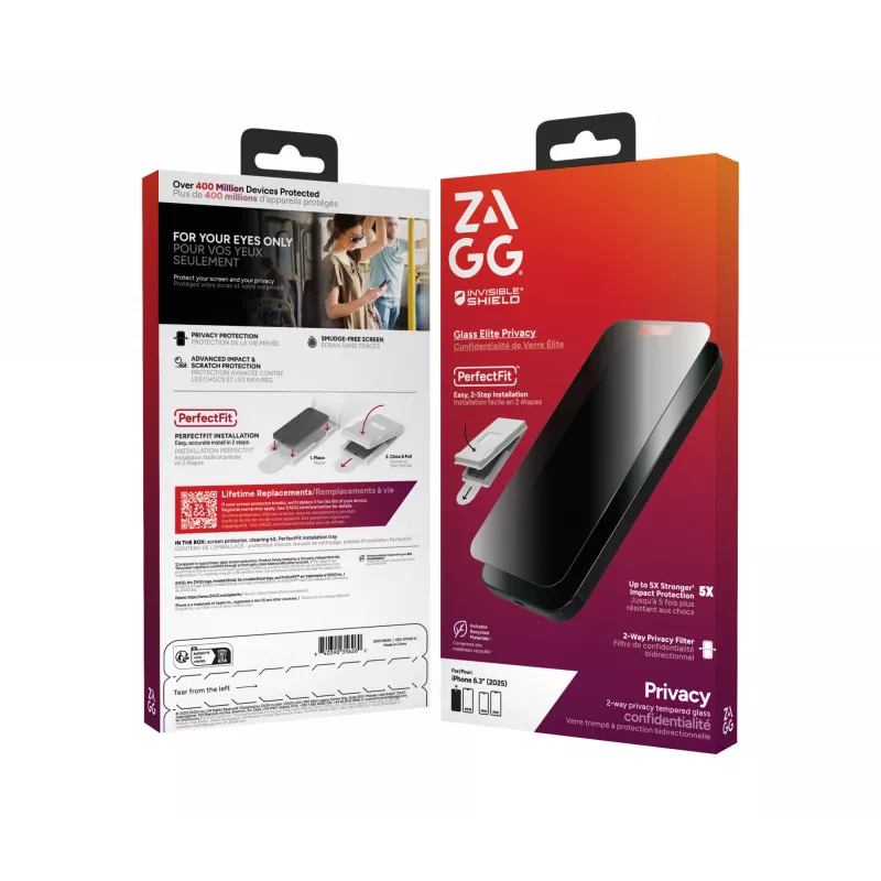 ZAGG InvisibleShield Glass Elite Privacy -näytönsuoja Apple iPhonelle