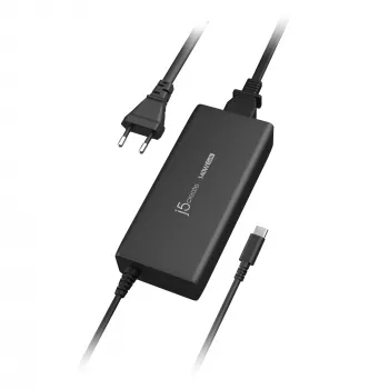 USB-C GaN -laturi j5create JUP17140 140W PD3.1, sisäkäyttöön, musta, 59×127×30,5 mm
