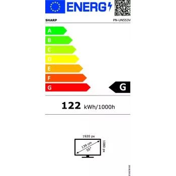 LCD-sisänäyttö Sharp PN-UN553V 55 tuumaa Full HD (1920×1080), IPS, 500 cd/m², 3500:1, VESA