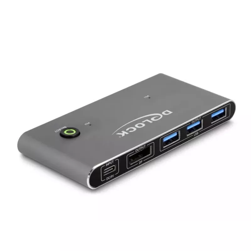 KVM-kytkin DeLOCK DisplayPort 8K 30 Hz USB 5 Gbit/s