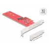 DeLOCK sisäinen M.2-adapteri 90889 PCIe 5.0 punainen ruostumaton teräs