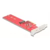 DeLOCK sisäinen M.2-adapteri 90889 PCIe 5.0 punainen ruostumaton teräs
