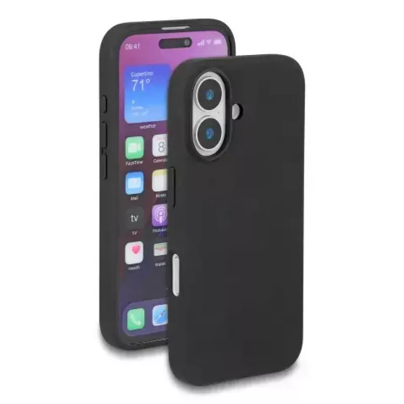 DELOCK pehmeä silikonisuojakotelo iPhone 17:lle, kotelo, musta, sopii 6,3 tuuman (16 cm) näytölle