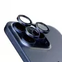 PanzerGlass Hoops kameran linssinsuoja iPhone 15 Pro 15 Pro Max sininen titanium naarmuuntumaton iskunkestävä