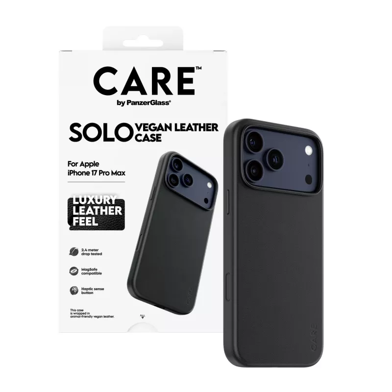 Suojakotelo Case PanzerGlass CARE Solo iPhone 17 Pro Maxille, musta