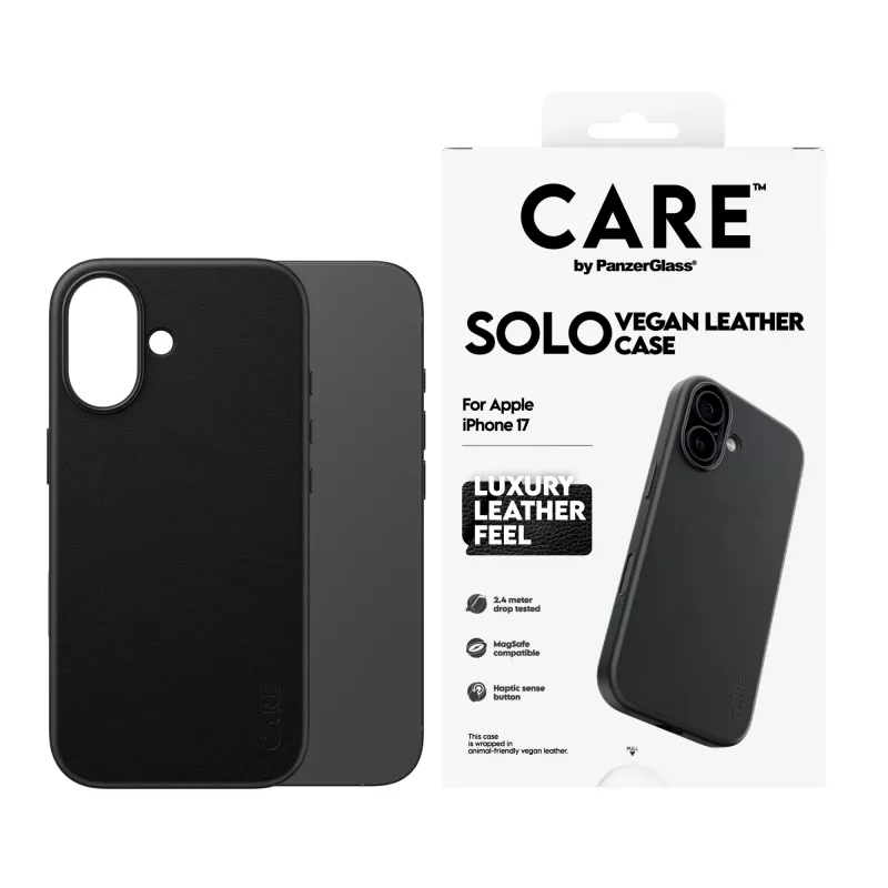Puhelinkotelo PanzerGlass CARE™ Solo Case musta Apple iPhone 17:lle