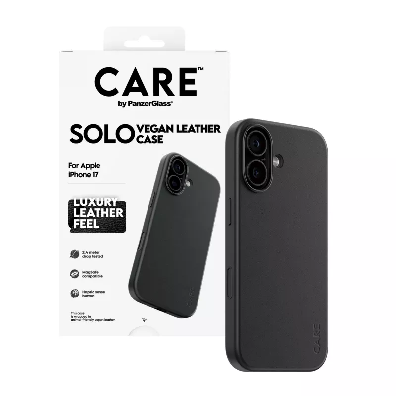 Puhelinkotelo PanzerGlass CARE™ Solo Case musta Apple iPhone 17:lle