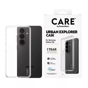 Suojakotelo PanzerGlass CARE™ Urban Explorer läpinäkyvä Samsung Galaxy S26:lle