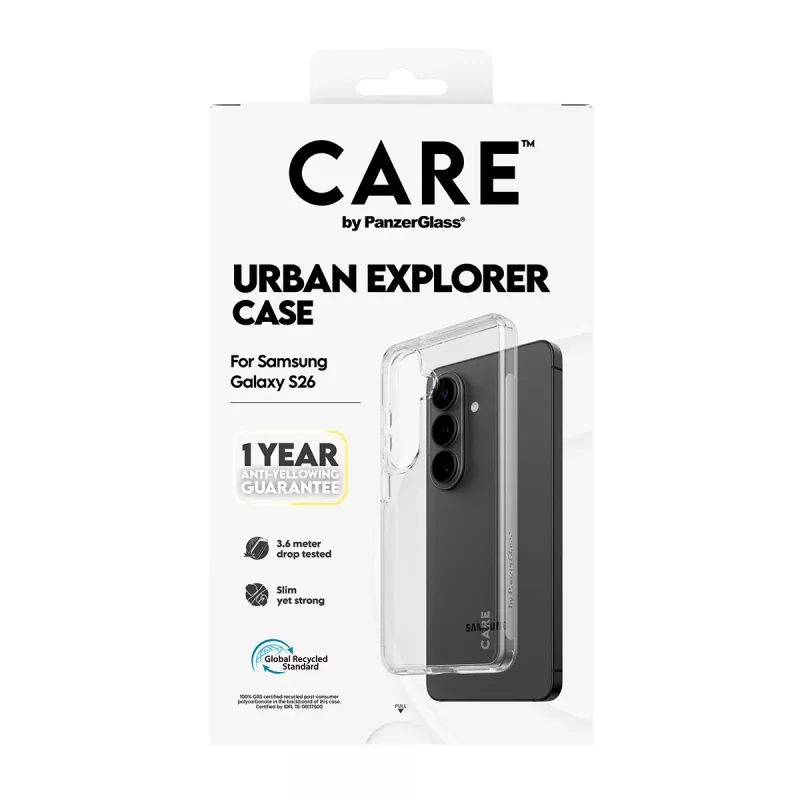 Suojakotelo PanzerGlass CARE™ Urban Explorer läpinäkyvä Samsung Galaxy S26:lle