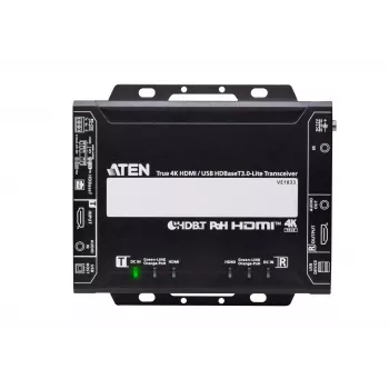 AV-lähetin ja -vastaanotin ATEN True 4K HDMI/USB HDBT3.0-Lite – 4096×2160 @ jopa 40 m, USB Type-A/Type-B, tasavirtalähde