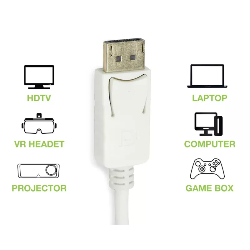 Techly DisplayPort 1.2 uros / HDMI naaras -sovitin 15 cm valkoinen IADAP DP-HDMIF2