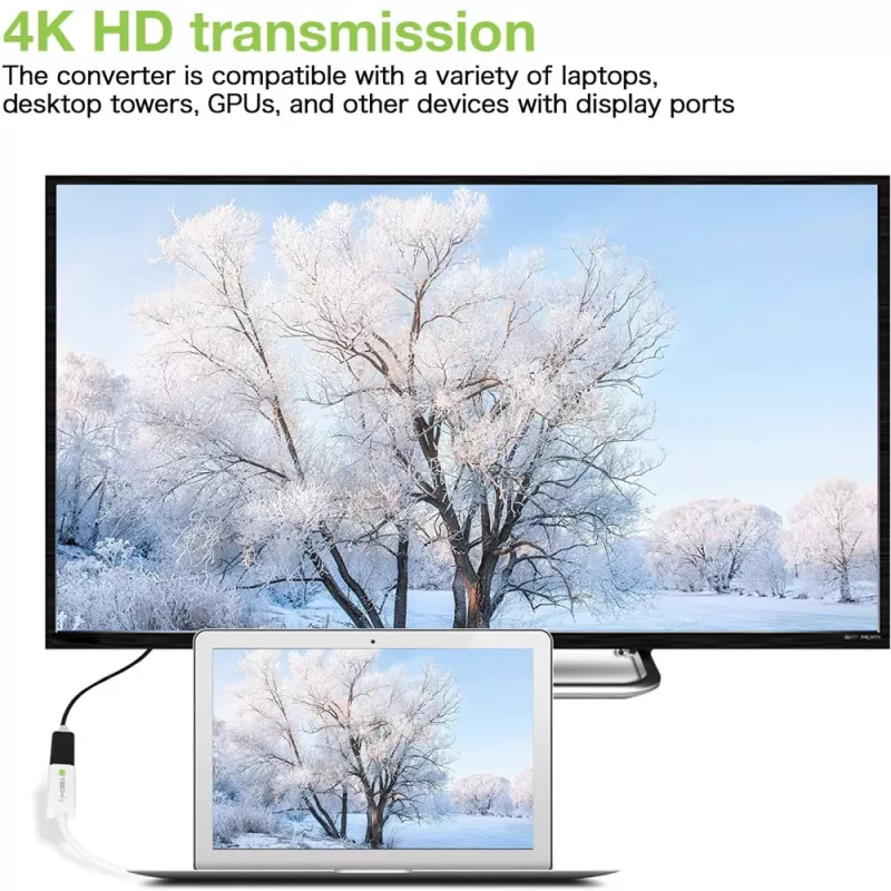 Techly DisplayPort 1.2 uros / HDMI naaras -sovitin 15 cm valkoinen IADAP DP-HDMIF2