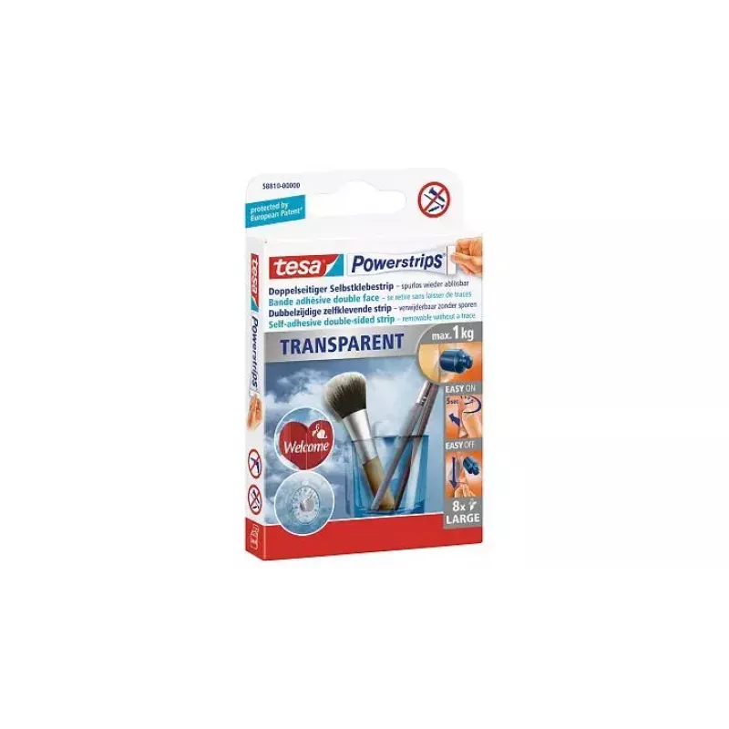 Asennustarra Tesa Powerstrips läpinäkyvä LARGE
