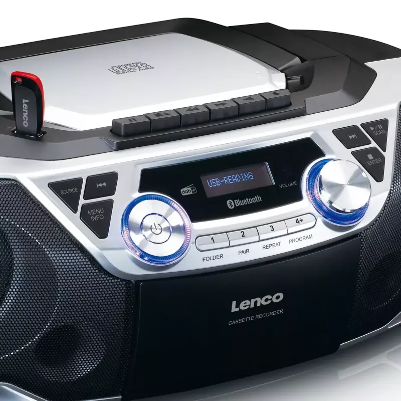 Lenco SCD-720SI -kannettava radio, digitaalinen viritin DAB FM, 2-tiekaiutin