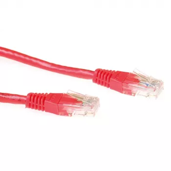 ACT punainen 0,5 metrin U/UTP CAT6 -patchkaapeli RJ45-liittimillä