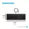 HP 125 johdollinen näppäimistö Full-Size USB kalvo QWERTY musta