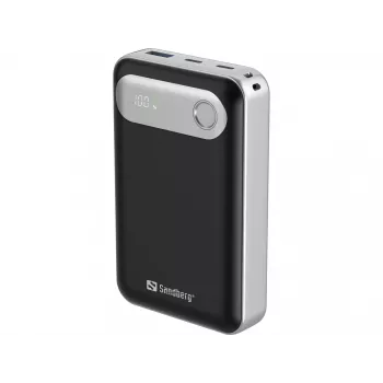 Sandberg Travel Powerbank 20000 PD35W, 20000 mAh, litiumpolymeeri (LiPo), 3.7 V, musta, hopea