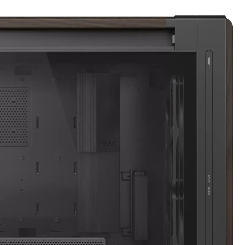 ASUS ProArt PA602 Wood Edition Modern musta - Tempered Glass Panel Midi Tower musta, puu