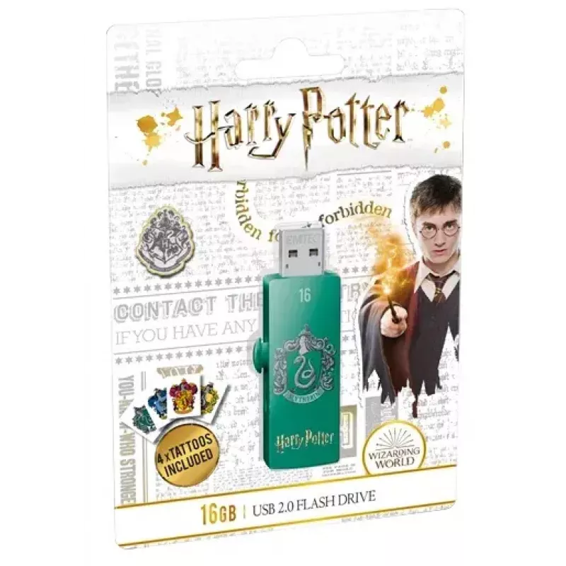USB-muistitikku EMTEC M730 Slytherin 16 GB, USB Type-A 2.0, liukukotelo, vihreä