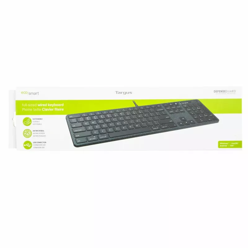 Targus EcoSmart AKB874UK näppäimistö yleis USB QWERTY UK-englanti musta