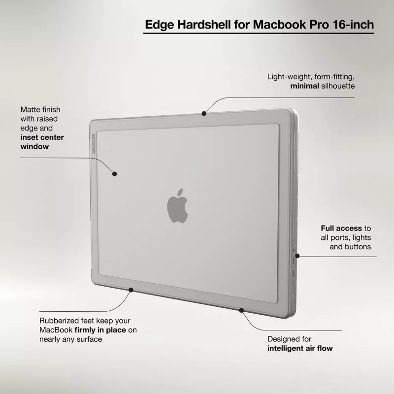 Incase Edge kova kuori Makrolon® 16 tuuman MacBook Pro (M1-M4, 2021-2024)