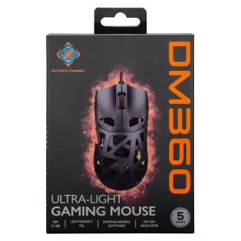 Pelihiiri DELTACO DM360 ultrakevyt 47 g, 12 400 DPI, 3327-anturi