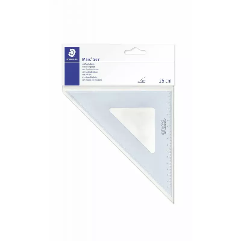 STAEDTLER Mars 567 26-45 Geodreieck-piirtokolmio, 26 cm, 45/45 astetta