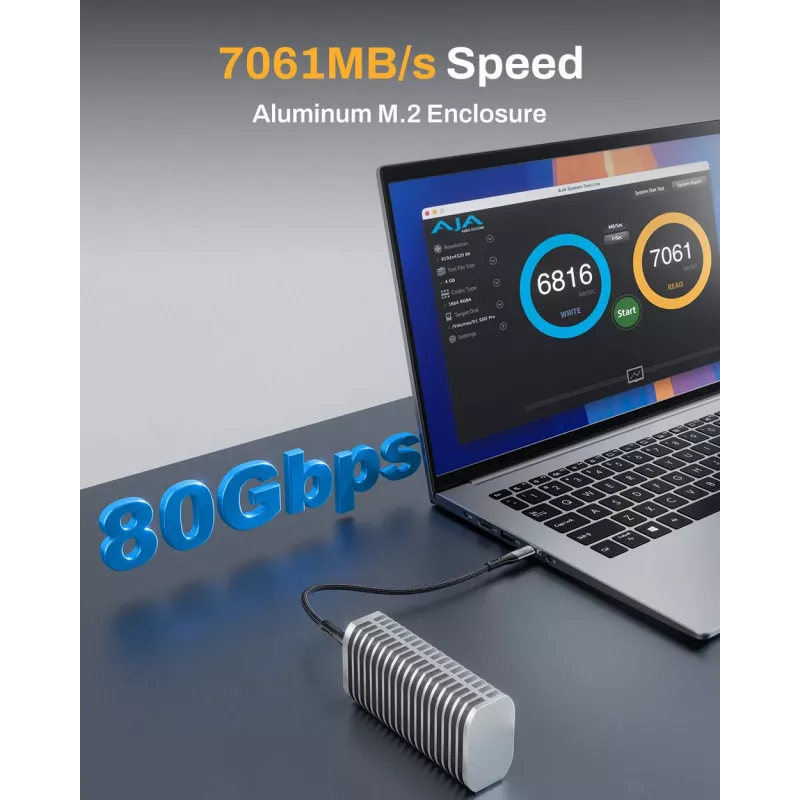 TerraMaster D1 SSD Pro SSD-kotelo alumiini M.2