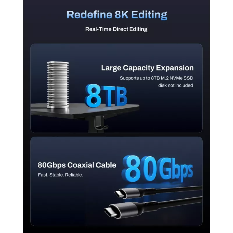 TerraMaster D1 SSD Pro SSD-kotelo alumiini M.2