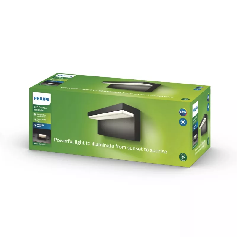 Ulkoseinävalaisin Philips myGarden Bustan 9W antrasiitti alumiini LED