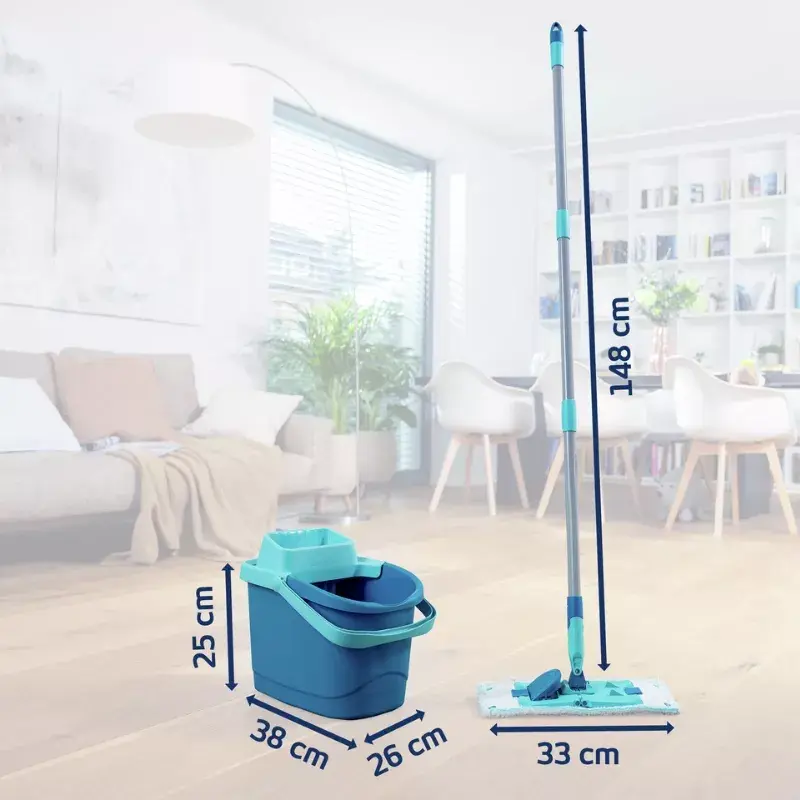 Lattianpuhdistussarja Leifheit PowerClean M 1055510 mikrokuituliinalla ja säädettävällä varrella