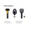 Käsikäyttöinen viivakoodilukija Equip USB 1D jalustalla LED johdollinen 1,8m