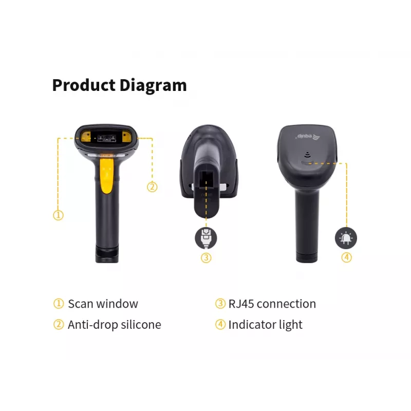 Käsikäyttöinen viivakoodilukija Equip USB 1D jalustalla LED johdollinen 1,8m