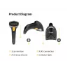 Equip USB 2D -viivakoodilukija, jalustalla