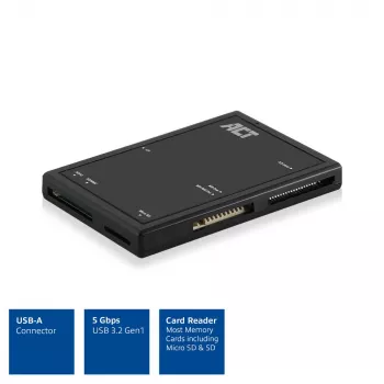 ACT USB 3.0 -kortinlukija AC6370 CF MMC MS Duo MicroSD SDHC musta