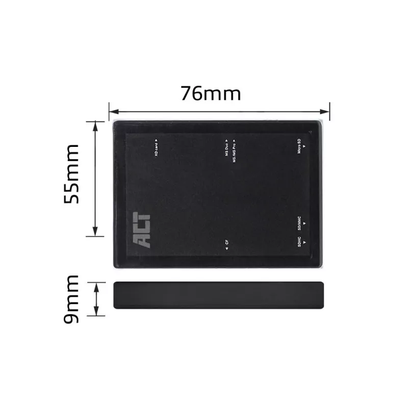 ACT USB 3.0 -kortinlukija AC6370 CF MMC MS Duo MicroSD SDHC musta