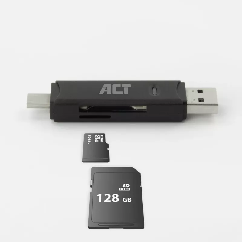 Kortinlukija ACT USB-C/USB-A 3.0 musta