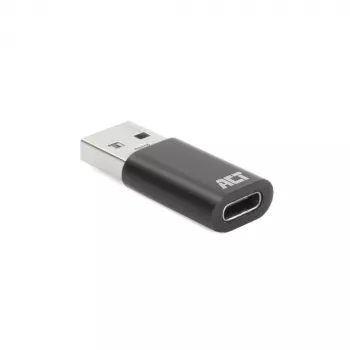 USB-A-plugi USB-C-liitäntään -adapteri ACT AC7376 musta