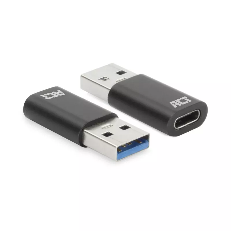 USB-A-plugi USB-C-liitäntään -adapteri ACT AC7376 musta